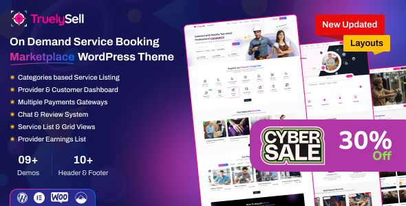 TruelySell - Service Marketplace & Booking Platform WordPress Theme