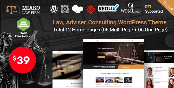 Miako – Lawyer Law Firm WordPress Theme