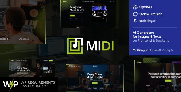 Midi – Sound Music Production WordPress Theme