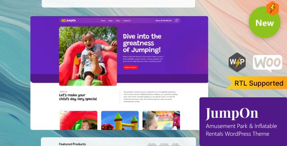 JumpOn – Amusement Park Inflatable Rentals WordPress Theme