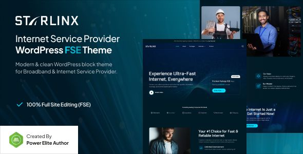 Starlinx – Broadband Internet Service Provider FSE WordPress Theme