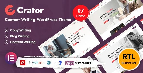 Crator – Content Writer Copywriting WordPress Theme