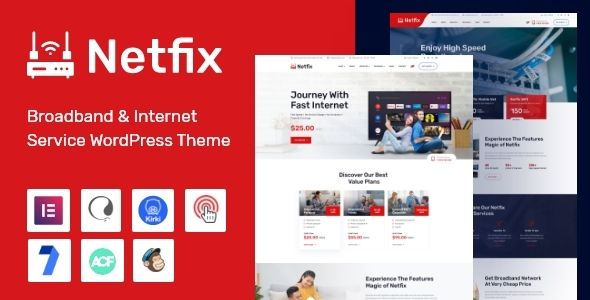 Netfix – Broadband Internet Services WordPress Theme + RTL