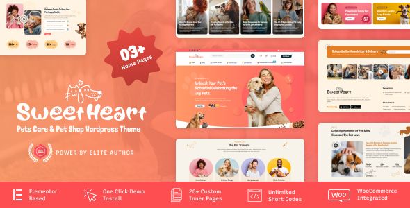 SweetHeart – Pet Care Pet Shop WordPress Theme