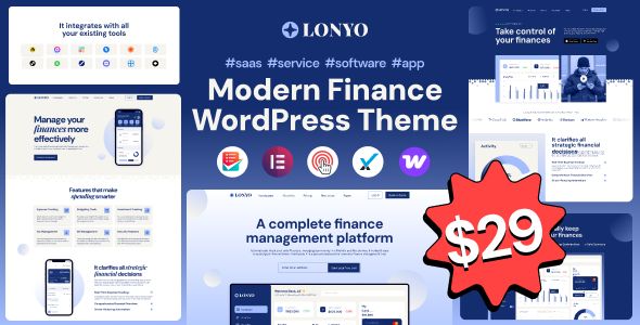 Lonyo – Software, SaaS Startup WordPress Theme