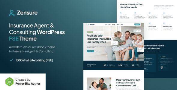 Zensure – Insurance Agent Consulting FSE WordPress Theme